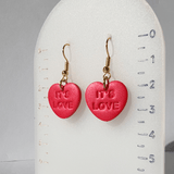 Heart dangling earrings in red (set of 3) - LeonNata