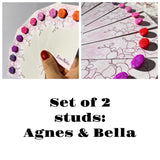 Build Your Set: Agnes & Bella Studs (24 colour choices) - LeonNata