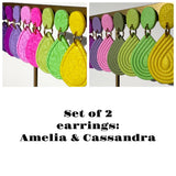Build Your Set: Amelia & Cassandra Dangling earrings (24 colour choices) - LeonNata
