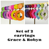 Build Your Set: Grace & Robyn Dangling earrings (26 colour choices)