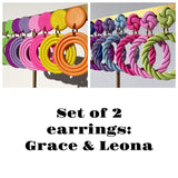 Build Your Set: Grace & Leona Dangling earrings (24 colour choices) - LeonNata