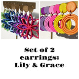 Build Your Set: Lily & Grace Dangling earrings (24 colour choices) - LeonNata