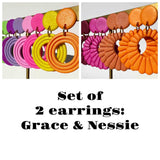 Build Your Set: Grace & Nessie Dangling earrings (25 colour choices) - LeonNata