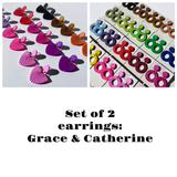 Build Your Set: Grace & Catherine Dangling earrings (24 colour choices) - LeonNata